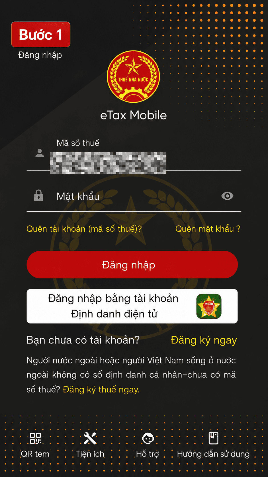 Hướng dẫn kê khai bước 1