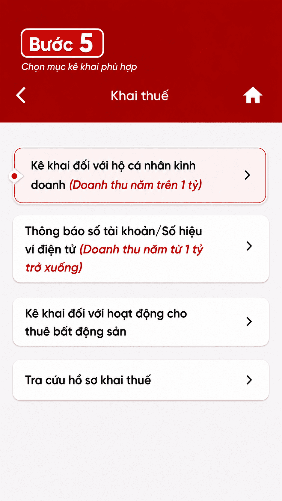 Hướng dẫn kê khai bước 5
