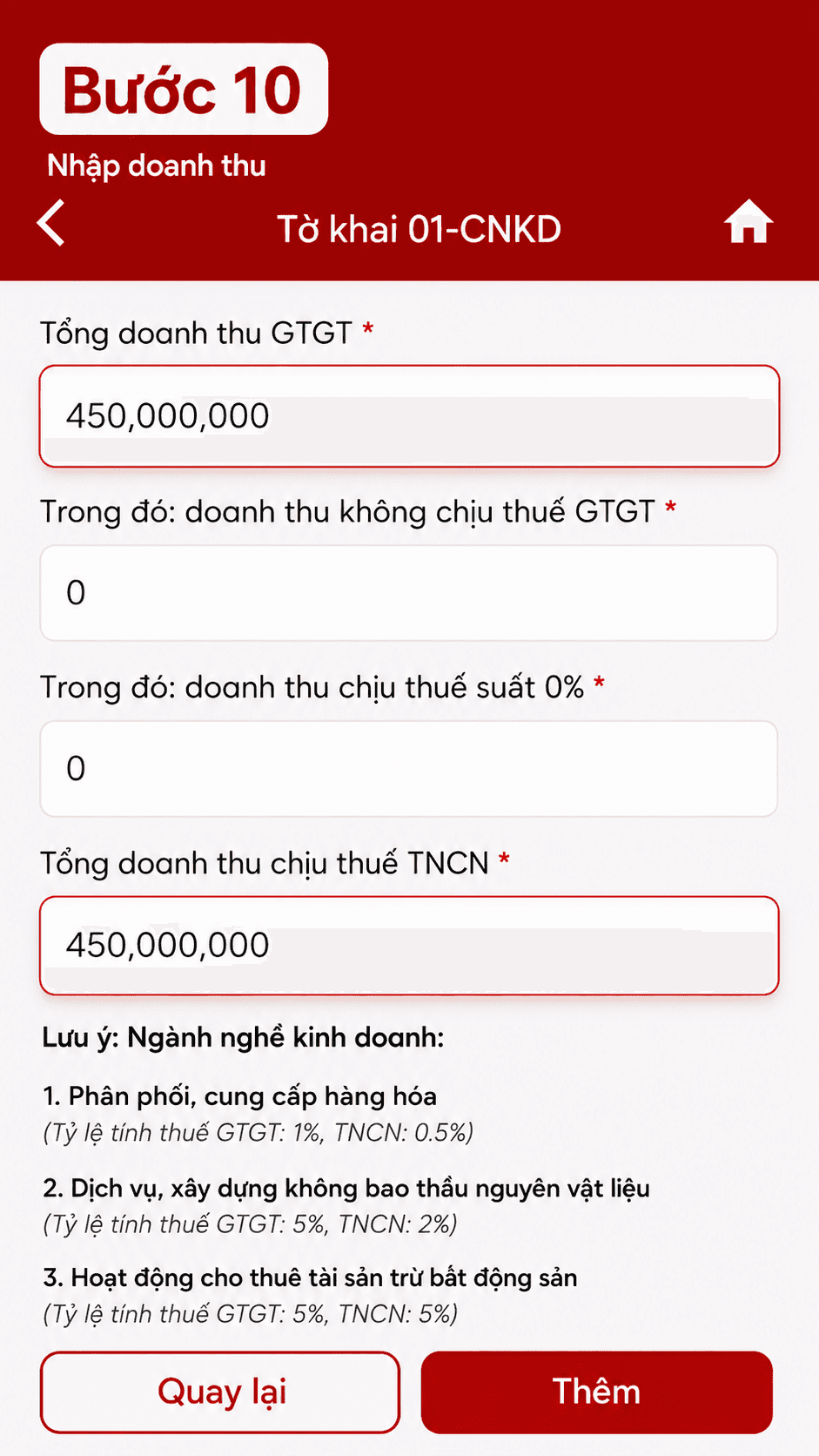 Hướng dẫn kê khai bước 10