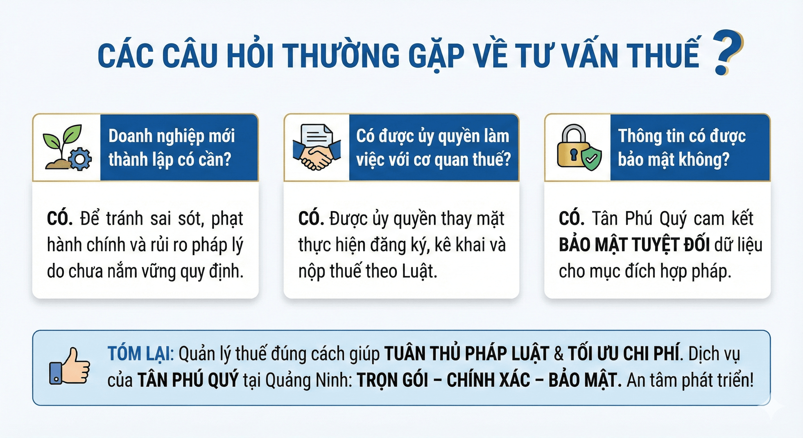 Các câu hỏi thường gặp về dịch vụ tư vấn thuế tại Quảng Ninh
